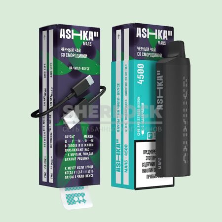 Электронная сигарета ASHKA MARS 4500 (Черный чай со смородиной)