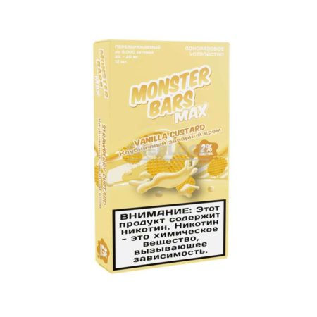 Электронная сигарета MONSTER BARS MAX 6000 (Ванильный заварной крем)