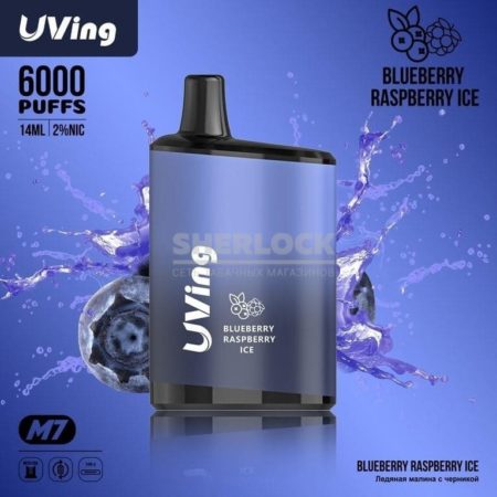 Uving M7 Blueberry raspberry ice (Черника-малина-лёд) 6000 затяжек