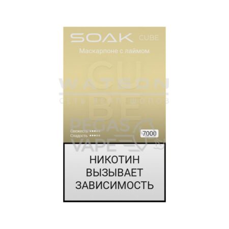 Электронная сигарета SOAK CUBE Black 7000 (Маскарпоне с лаймом)