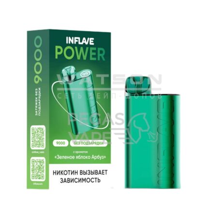 Электронная сигарета INFLAVE POWER 9000 (Зеленое яблоко арбуз)