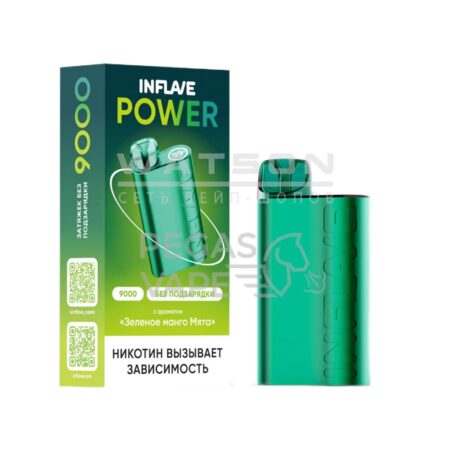 Электронная сигарета INFLAVE POWER 9000 (Зеленое манго мята)